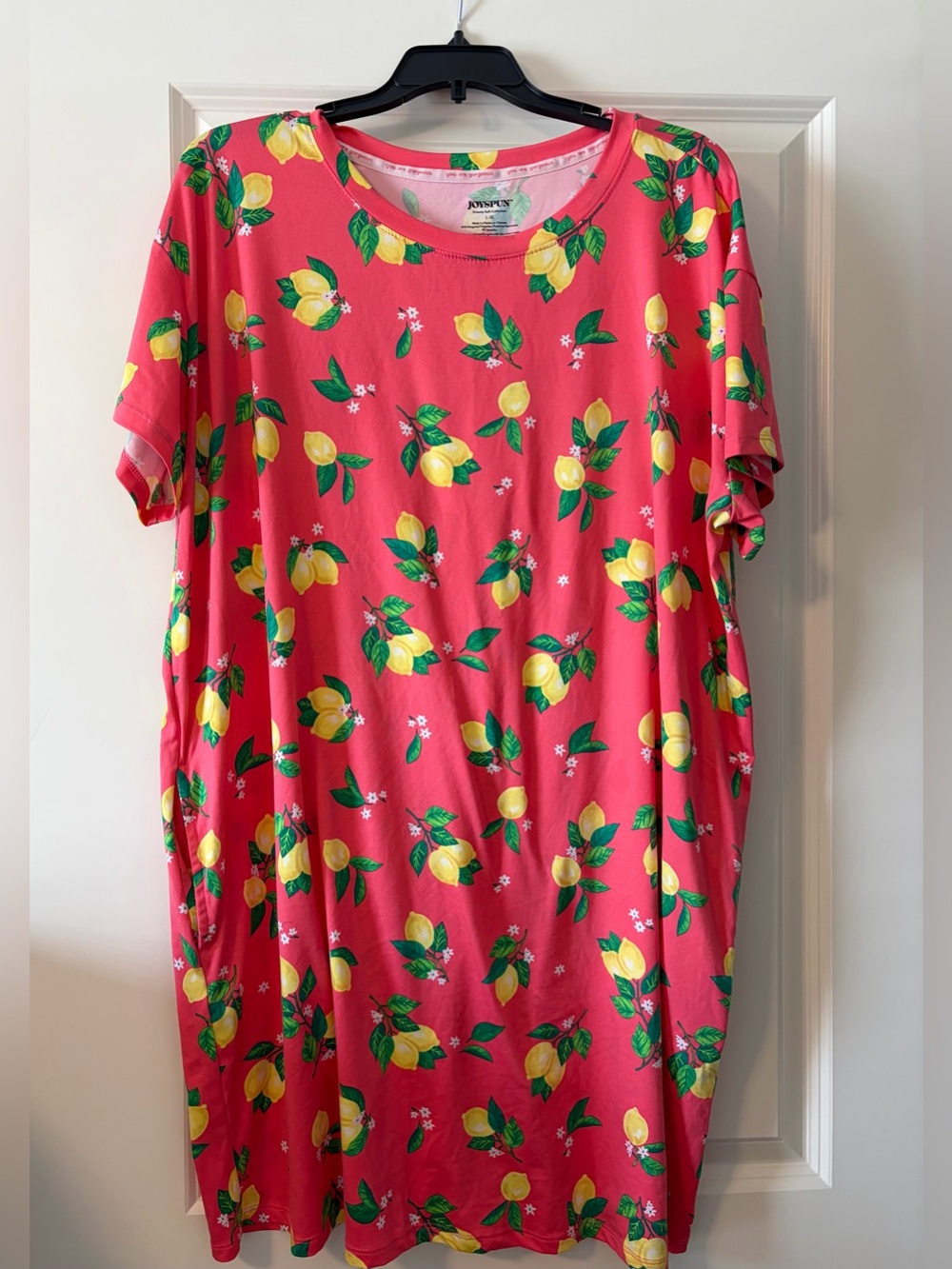 Joyspun Pink Floral Lemon Print Nightshirt Nightgown Pajamas